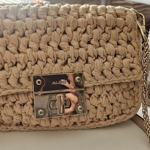 Aldo Tan Woven "Crochetta"  Crossbody Bag